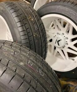 White KG1 22×12 wheels and tires