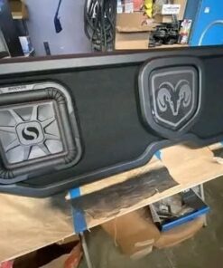 Dodge Ram with 2 kickeraudio 10″ L7 shallows box