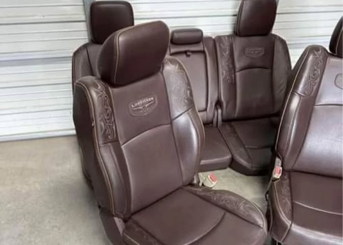 2003-2018 dodge ram 1500 2500 brown leather longhorn front and rear seats - Image 4