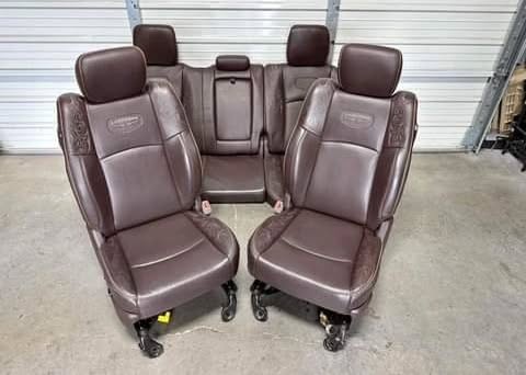2003-2018 dodge ram 1500 2500 brown leather longhorn front and rear seats - Image 6