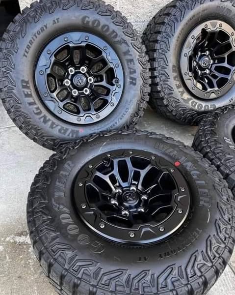 18″ Dodge Ram 1500 TRX 2023 Beadlock Bead Lock Black HAVOC EDITION Wheels Rims Tires Rines 35″ - Image 6