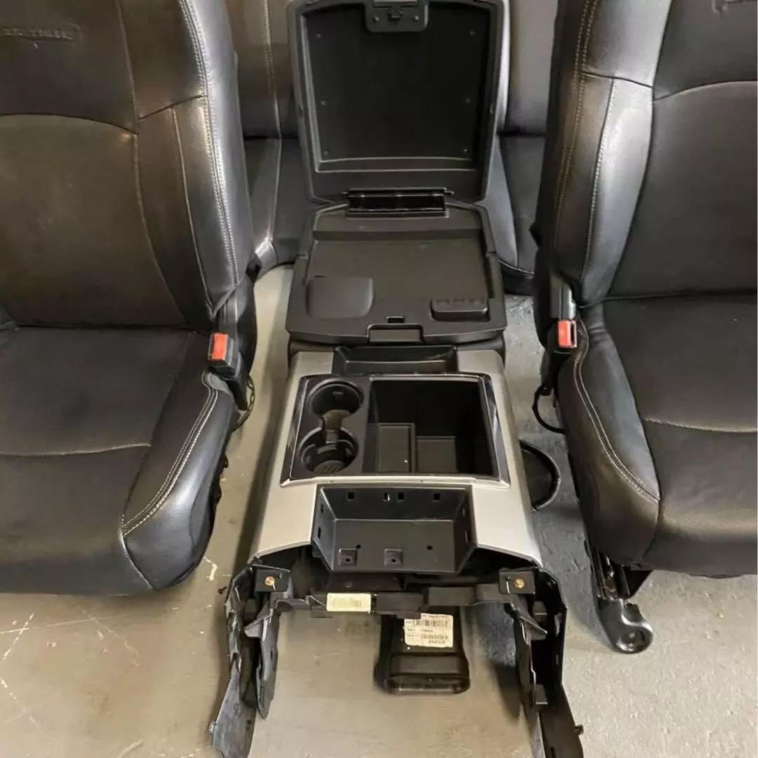 2013 – 2018 Dodge Ram 1500, 2500, 3500 Front Rear Black Leather Seats Set - Image 3