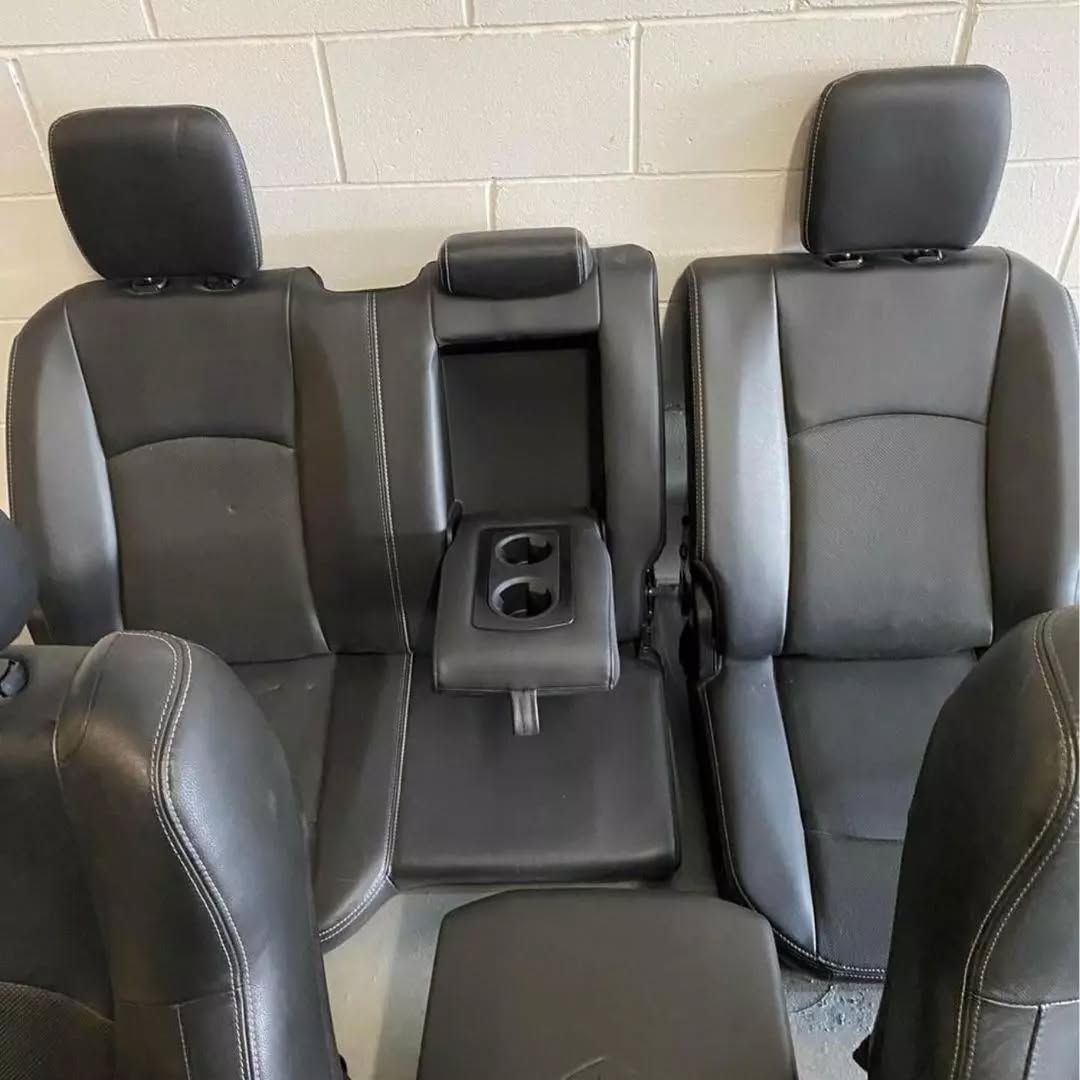 2013 – 2018 Dodge Ram 1500, 2500, 3500 Front Rear Black Leather Seats Set - Image 2