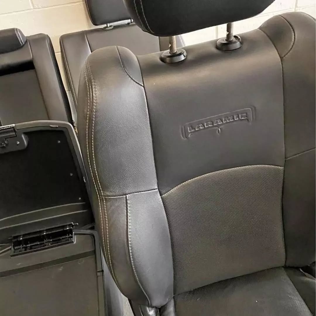 2013 – 2018 Dodge Ram 1500, 2500, 3500 Front Rear Black Leather Seats Set - Image 7