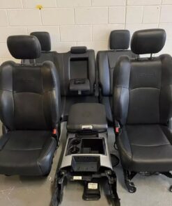 2013 – 2018 Dodge Ram 1500, 2500, 3500 Front Rear Black Leather Seats Set
