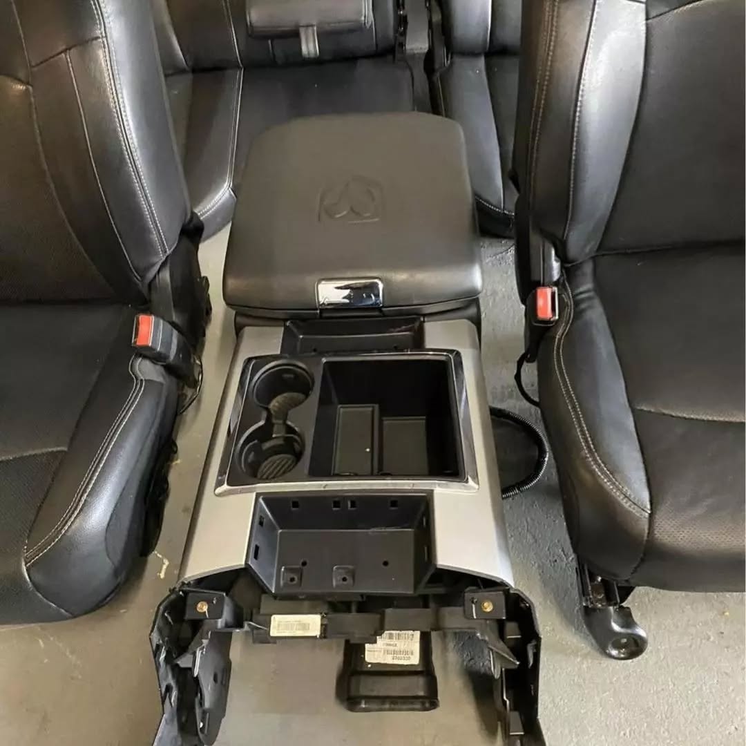 2013 – 2018 Dodge Ram 1500, 2500, 3500 Front Rear Black Leather Seats Set - Image 4