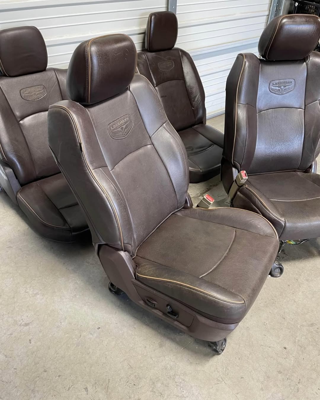 2009-2018 Dodge Ram 2500 3500 brown leather longhorn front and rear seats - Image 2
