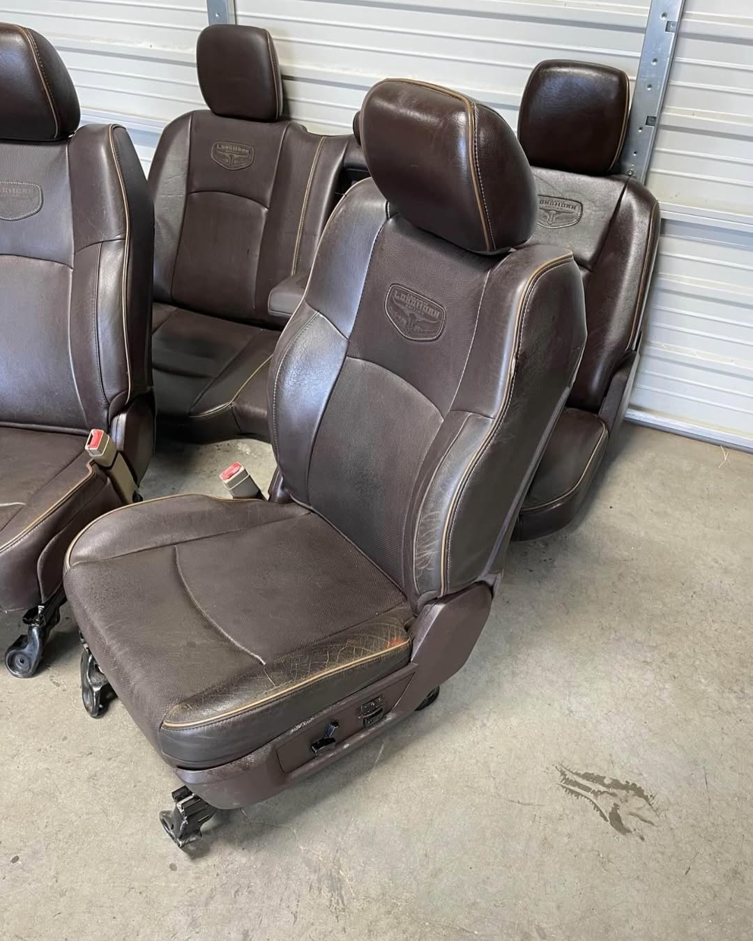 2009-2018 Dodge Ram 2500 3500 brown leather longhorn front and rear seats - Image 6