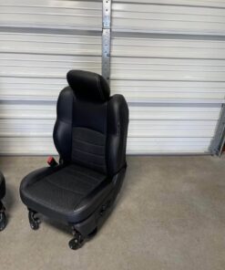 Alternative view of 2003-2018 Dodge Ram 1500 2500 black leather sport front seats