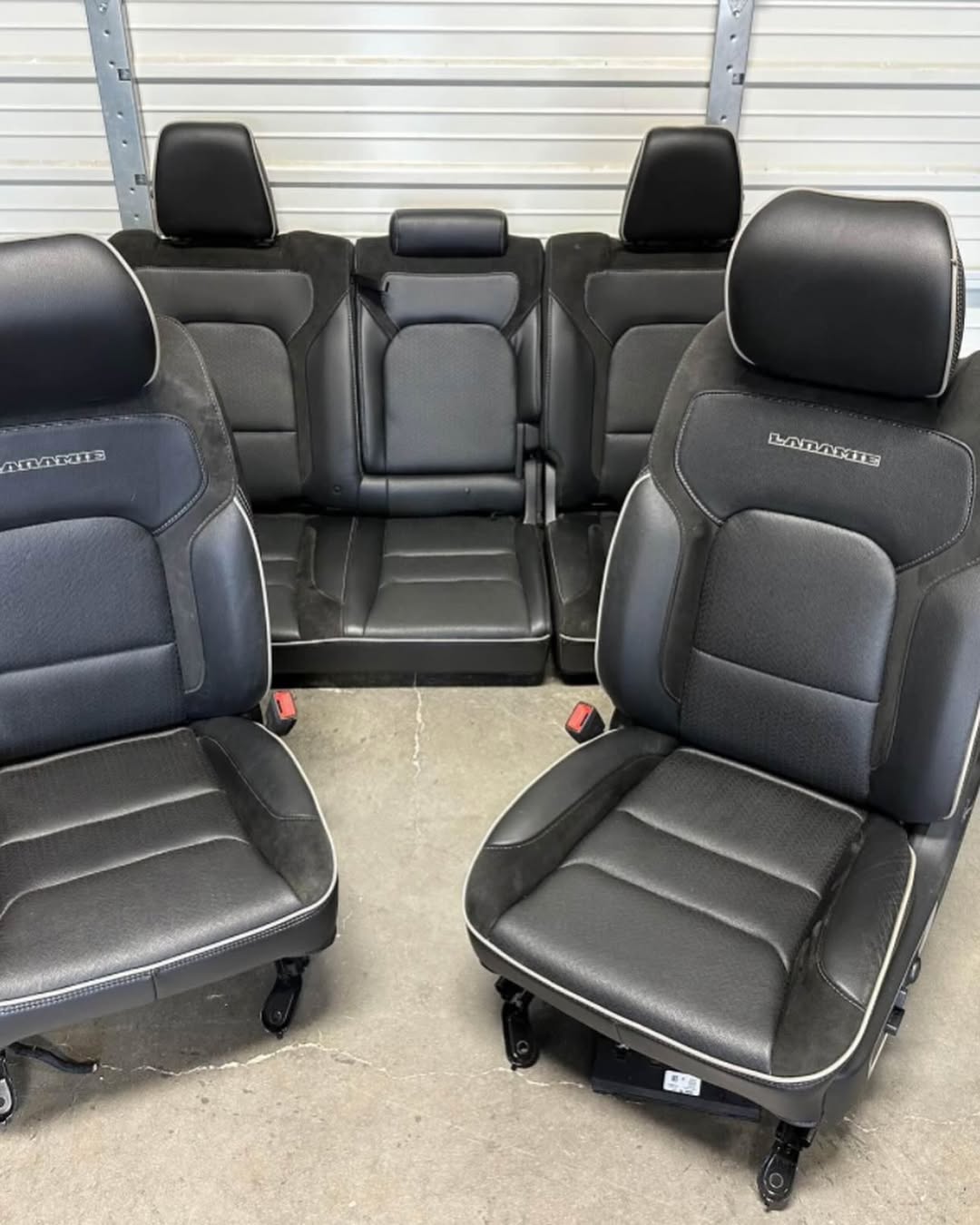 dodge ram 1500 2500 black leather laramie front and rear seats