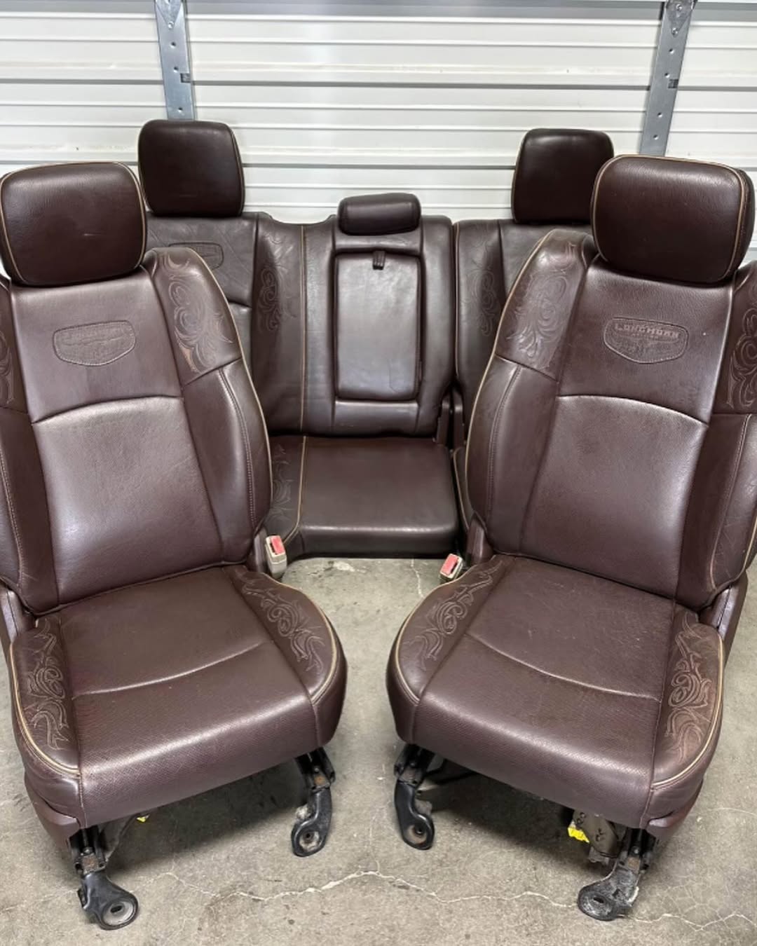 2003-2018 Dodge Ram 1500 2500 Brown Leather Crew Cab Longhorn Front And Rear Seats