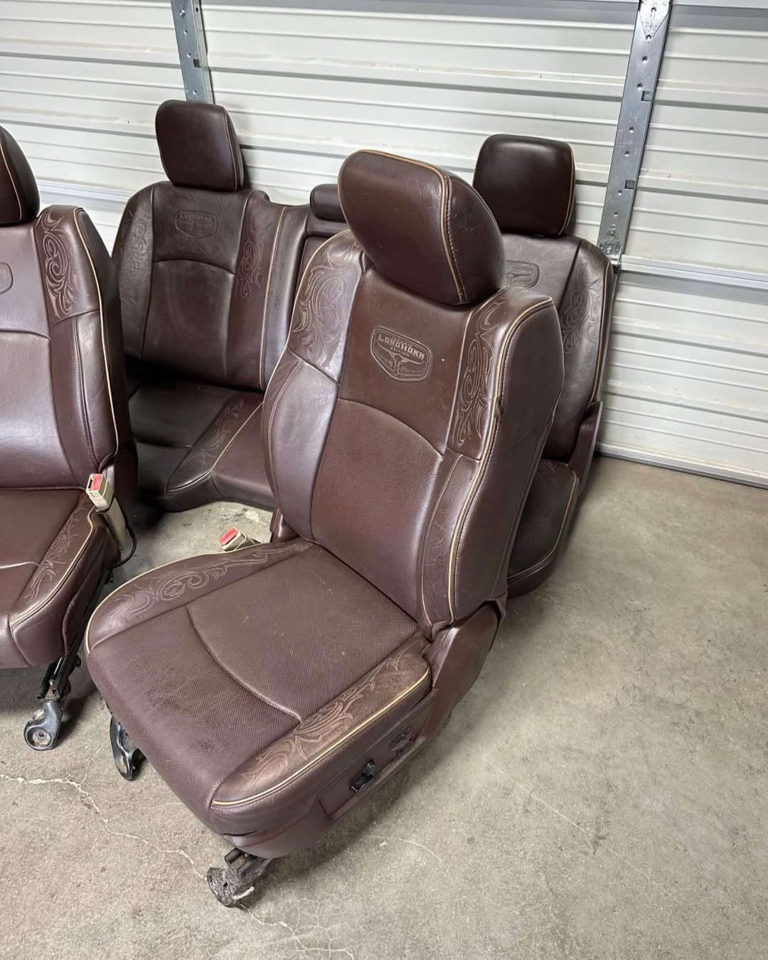 2003-2018 Dodge Ram 1500 2500 Brown Leather Crew Cab Longhorn Front And Rear Seats - Image 4